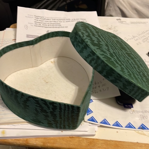 COPY - Antique Satin covered Heart Shaped Box 8” by 4” tall - Picture 3 of 5